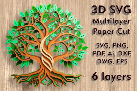 Download Tree of Life 3D SVG Multilayer Paper Сut - Premium Resources